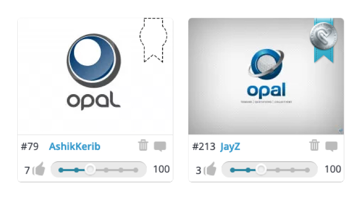 Pick a winning design interface screenshot